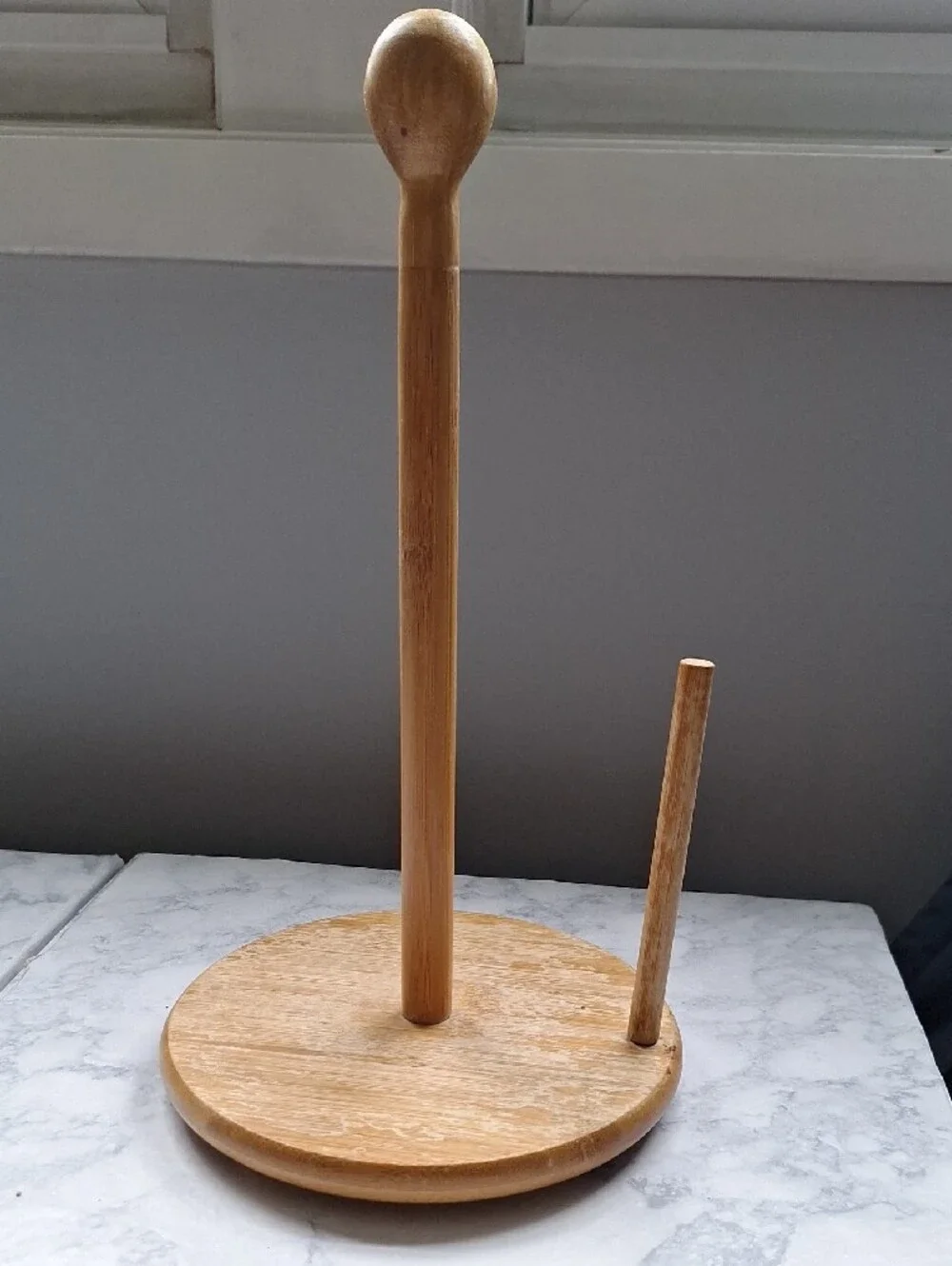 Wooden Paper Towel Holder in Natural Bamboo